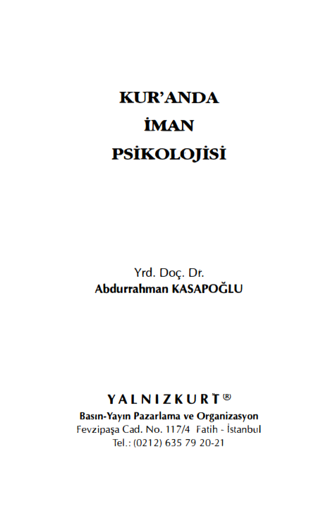 Abdurrahman Kasapoğlu - Kuranda İman Psikolojisi