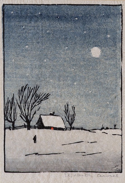 "Winter Moonlight" yaklaşık 1916. Sanatçı: Elizabeth Colwell