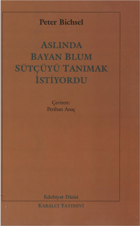 Peter Bichsel - Aslında Bayan Blum Sütçüyü Tanımak İstiyordu